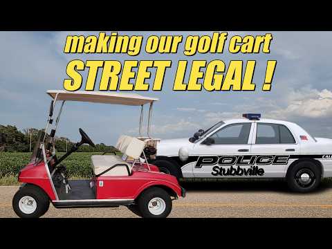 We make our Gasoline/electric Club Car DS golf cart street legal with lights and a horn.