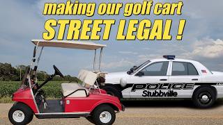Details We make our Gasoline/electric Club Car DS golf cart street legal with lights and a horn. Update