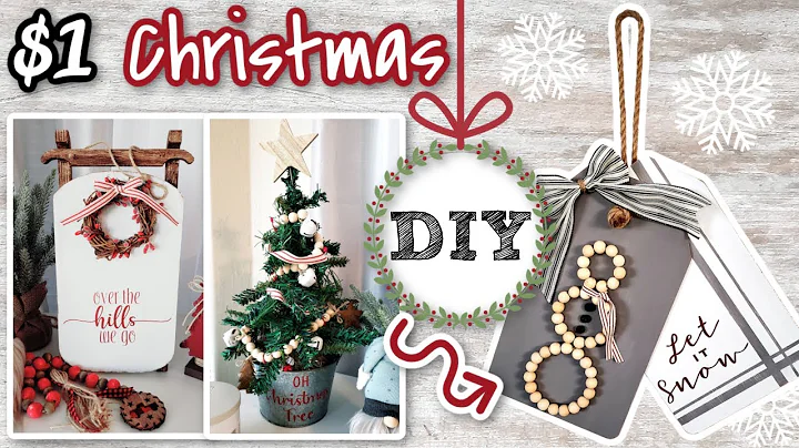 $1 FARMHOUSE CHRISTMAS DIY'S | Dollar Tree DIY | High-end Christmas Decor