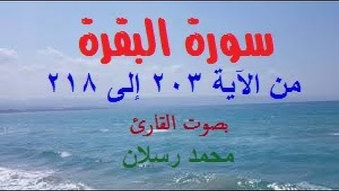 سورة البقرة من الآية 203 إلى 218 بصوت محمد رسلان