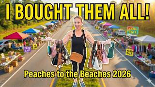 I Bought THEM ALL! 🍑 Peaches to the Beaches 2026 Yard Sale Haul | Thrifting Coast-to-Coast