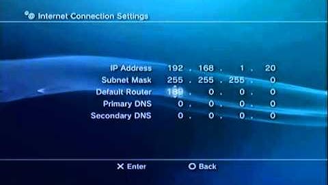 Setting PS3 IP Address