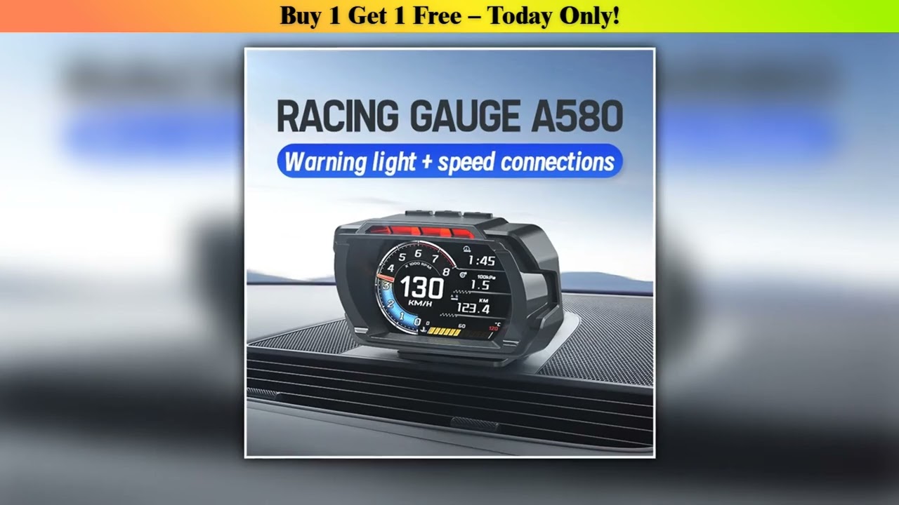 Deal A580 OBD2 Car Head Up Display HUD Smart Car Water&Oil temp Turbo RPM Gauge Digital Speed Volta