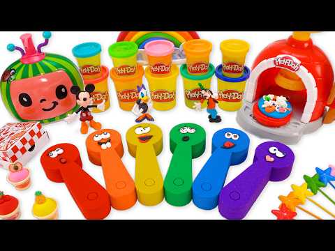 Satisfying Rainbow Spoon | How To Make Colorful Clown Spoon With Mickey Friend🌈Oddly Kinetic Sand 🌈