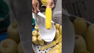 Sweet Corn Cutting Skill - Fruits Cutting Skill