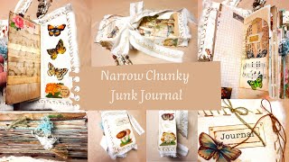 Narrow, Chunky Junk journal. Flip through. Funny size journal with lots of tucks, pockets and more.
