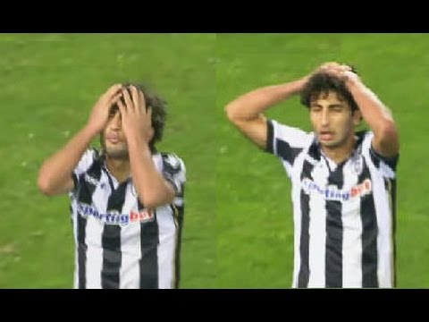 العارضة تمنع هدف عالمى لعمرو ورده مع فريقه باوك اليونانى امام اولمبياكوس