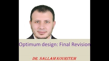 Optimum design: Final Revision