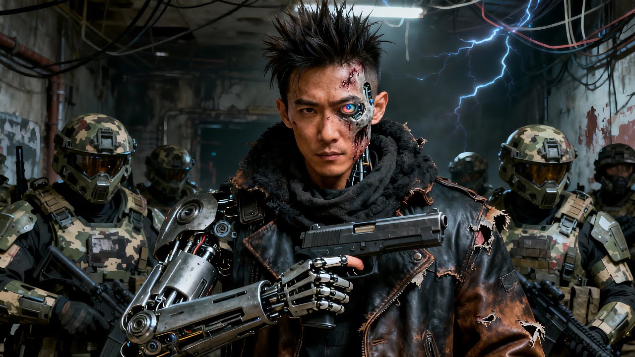 ⁣Intense action film: Cyborg cop storms a secret lab in a brutal battle to reclaim lost memories