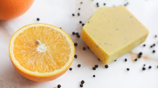 Fresh orange & black pepper soap🍊A luxurious scrub bar soap recipe