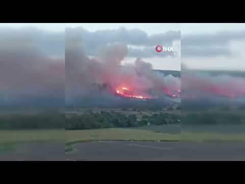 Bursa’da orman yangını…Rüzgarın etkisiyle büyüdü