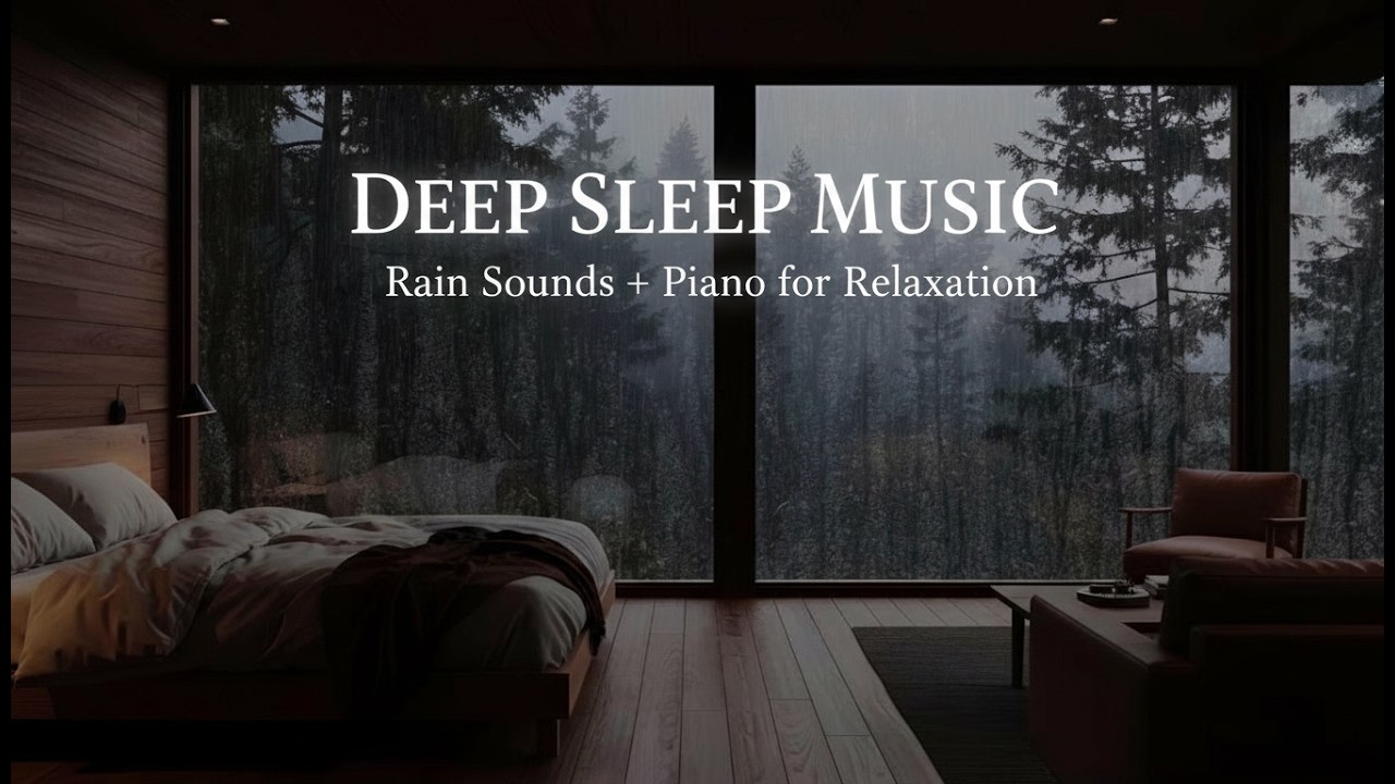 Soft Piano Rain Music for Quiet Deep Sleep, Working Productivity, Yoga Flow
