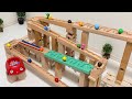 3 Minutes Satisfying Marble Run Race ASMR ♡ Litte Carpenter 小さな大工さんくねくねスロープ ♡ Colorful Marbles