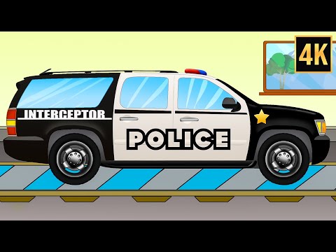 Police SUV Animated Car Cartoon Video For Kids