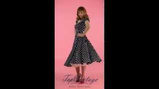 TopVintage - 50s Dolores Doll dress Navy White polka swing dress