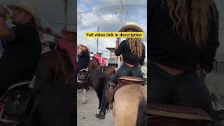Girl In Leather Pants Riding On Horse - Full Video Link In Description