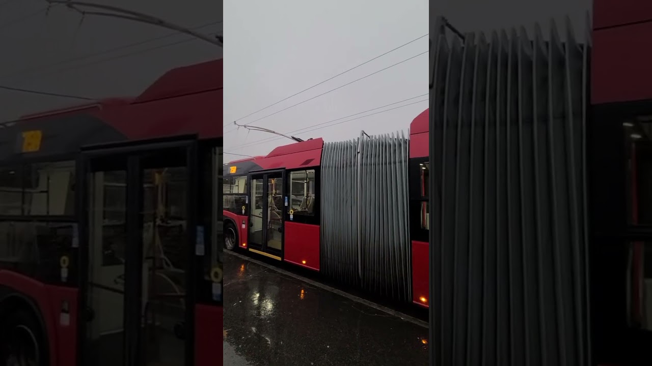 Electric Trolley Bus on a Budapest Street (11.2024)