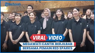 Penampakan Megawati Cantik Berjilbab Bersama Pemain Red Sparks Jumpa Menpora