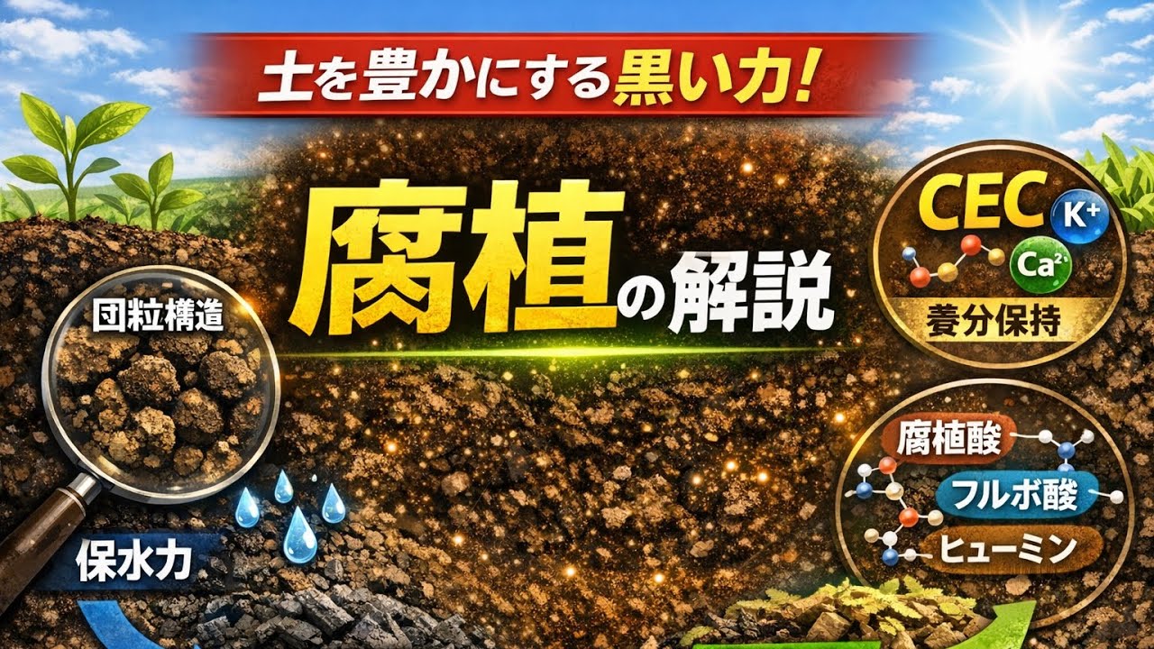 腐植＝黒い力！保水・CEC・団粒が全部つながる
