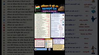 📚 संविधान से जुड़े 49 महत्वपूर्ण GK | Articles, Questions & Examples | Indian Constitution Notes
