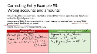 Year 12 Accounting - How to record correcting entries #3