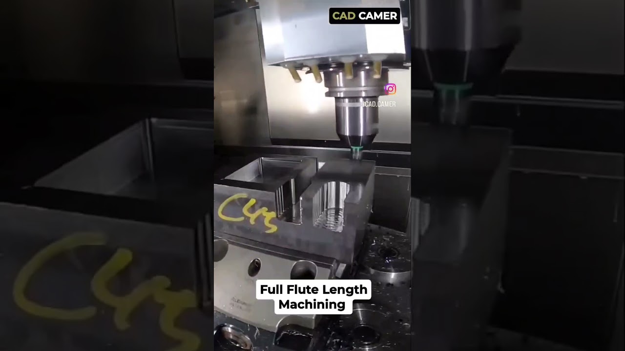 Full Flute Length Machining #cnc #cam #shorts #ytshorts #youtubeshorts #cad #tooling #tools #vmc