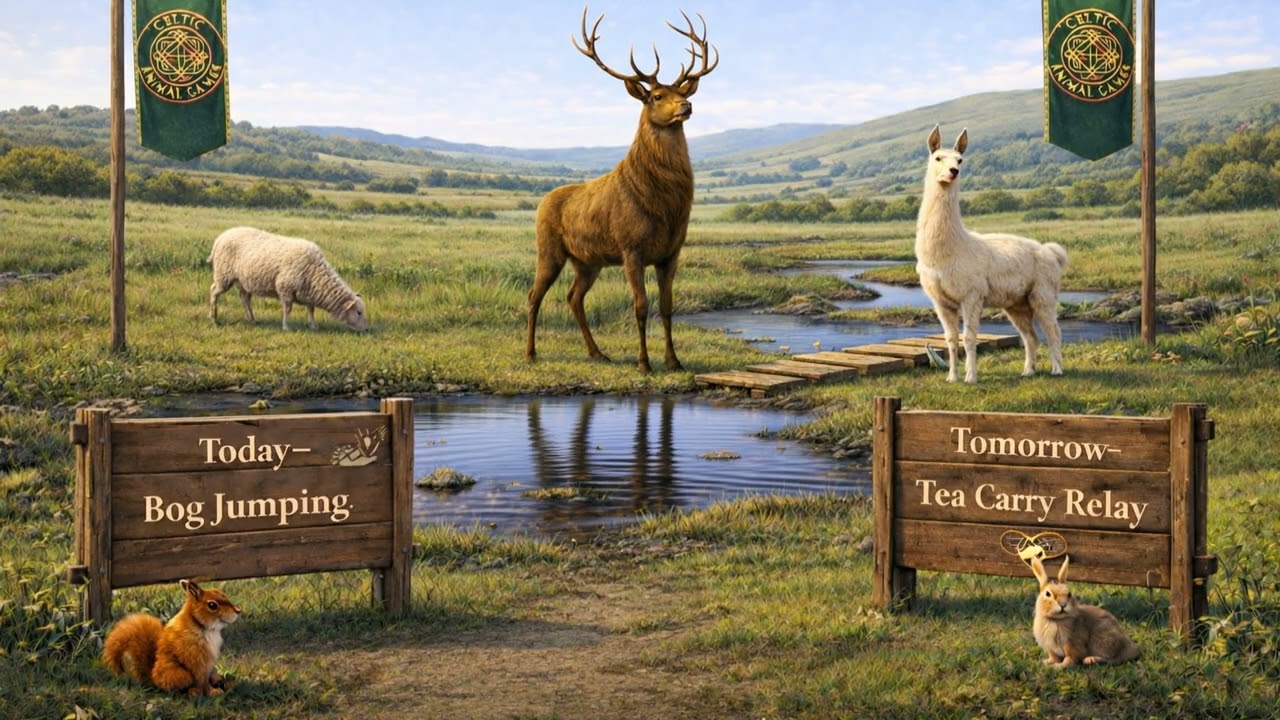 🍀🎻 Relaxing Irish Music | Celtic Animal Games 2026 | Bog Jumping (1 Hour)