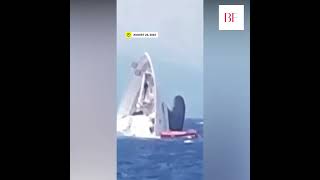 Video shows massive 130-foot yacht sink into the sea