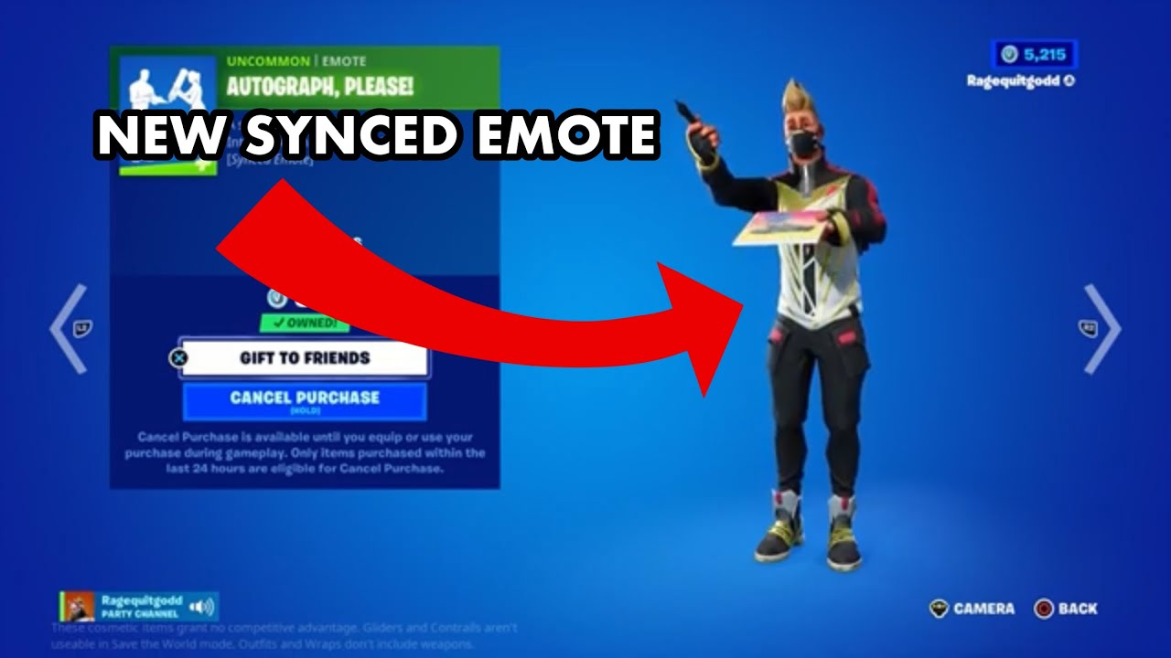 “NEW” AUTOGRAPH, PLEASE! EMOTE GAMEPLAY (Fortnite Battle Royale) - YouTube