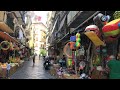 Naples italy  street market walk near napoli centrale railway station