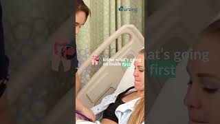 NCLEX-style question: Post-op patient has new abdominal distention — what should you do first?