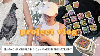crochet vlog || finishing my wips + making a vest for Emma Chamberlain
