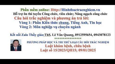 ÔN TUYỂN VIÊN CHỨC Y TẾ-HỌC, THI THỬ CÂU HỎI TRẮC NGHIỆM VÒNG 1, VÒNG 2 MÔN NGHIỆP VỤ CHUYÊN NGÀNH