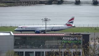 Embraer E190SR British Airways aterrizaje y Cessna 560XL Citation XLS despegue en San Sebastián