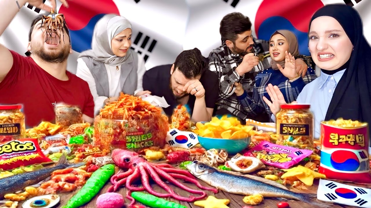 أكلنا ديدان بالغلط😱خليتهم يجربوا أغرب وأقرف السناكات الآسيوية🥢