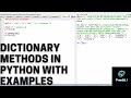 22. #Dictionary methods in Python with examples-#dictionarymethods