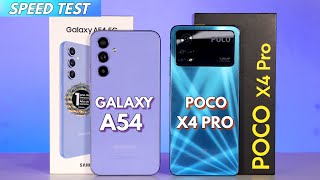 Speed Test Galaxy A54 5G vs POCO X4 Pro  Exynos 1380 vs Snapdragon 695 Cuál es más rápido?