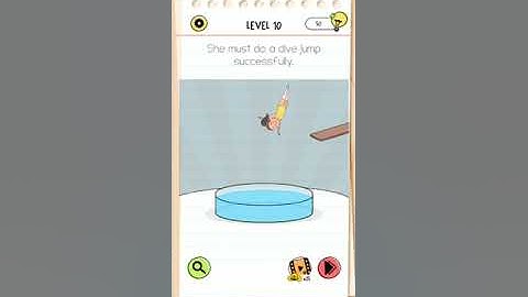 Brain test All-Star level 10 She must do a dive jump successfully walkthrough