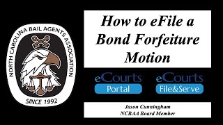 eFiling a Bond Forfeiture in North Carolina eCourts