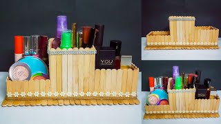 Ice cream stick easy make up | tempat make up stik es krim | DIY storage box popsicle stick ideas