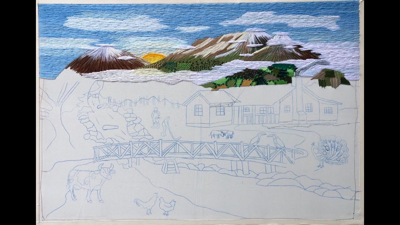 🏔️ Bordado de Montañas, Nevados y Volcanes.  Proyecto No. 7.  (4/30).  #paisajes #bordaramano