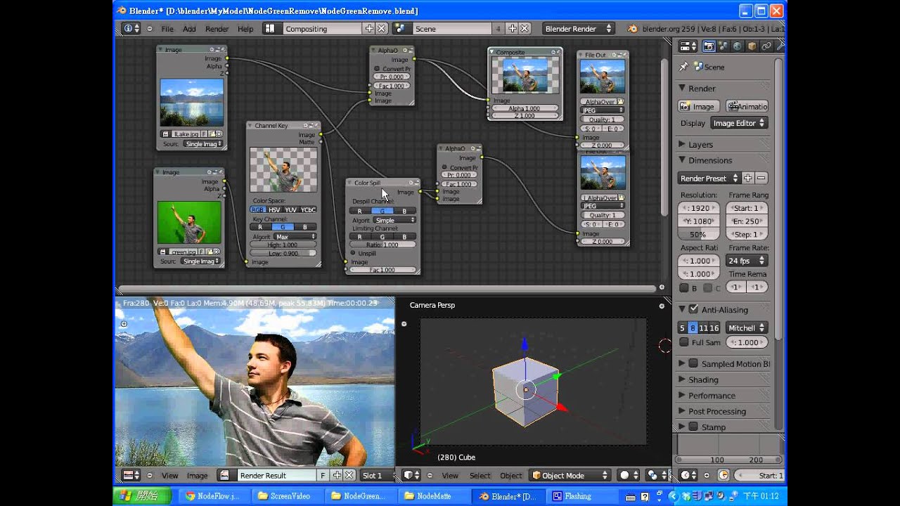 教學 用blender 去除綠背景 2 59 版 Blendernodegreenremove Avi Youtube