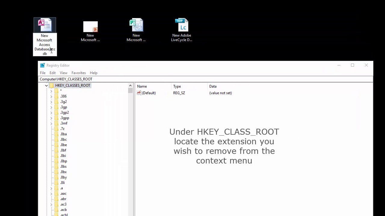 Removing Context Menu items from New Dropdown in Windows 10 - YouTube