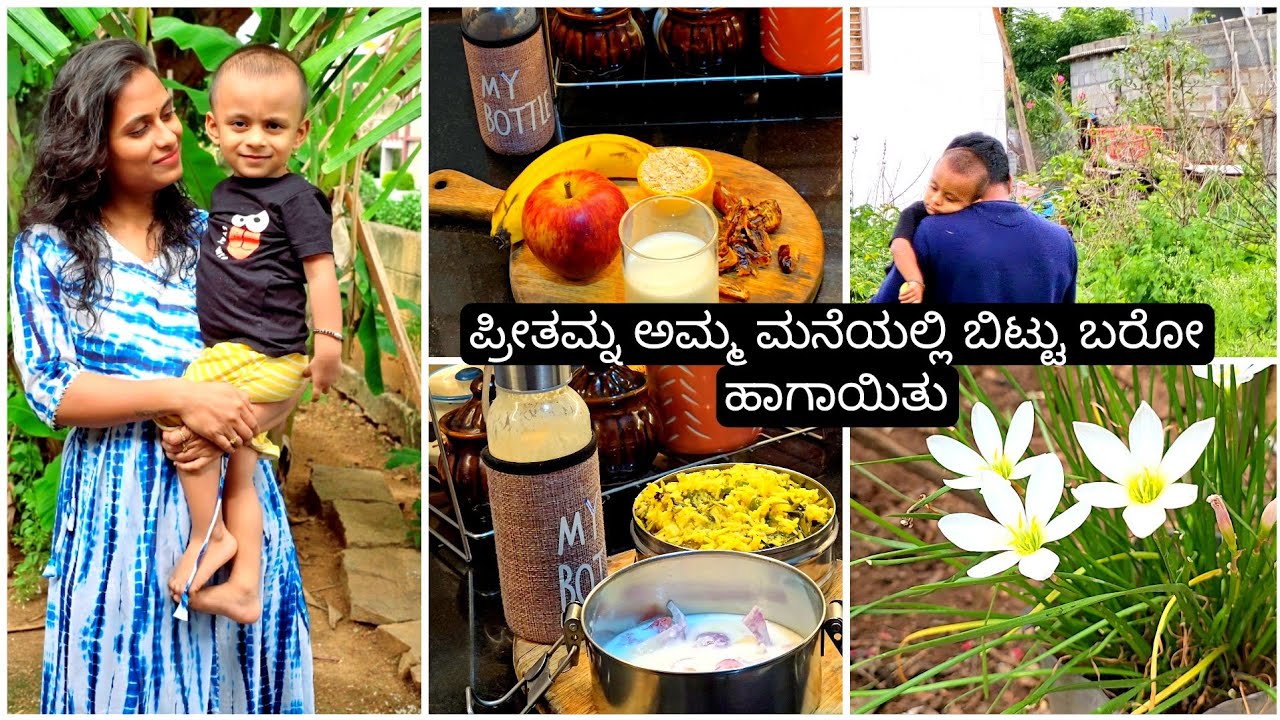 VLOG 👩‍🍳Lunch box recipe/very boring day without preethu baby / apple smoothie #kannadavlog