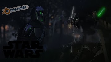 "What if" Luke trained the Mandalorian (Blender Animation)