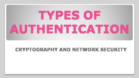 Types of Authentication - Message Encryption, MAC, Hash Functions