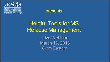 Helpful Tools for MS Relapse Management