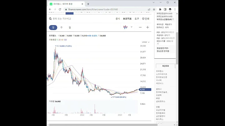 053160프리엠스 주가 전망 및 차트 분석