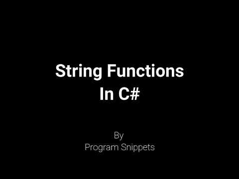 String Functions In C#