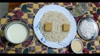 Eating Poha/Chira, Mitha Dahi/Misti Doi,  Nolen Gurer Sandesh, Dudh, Narkel kuro